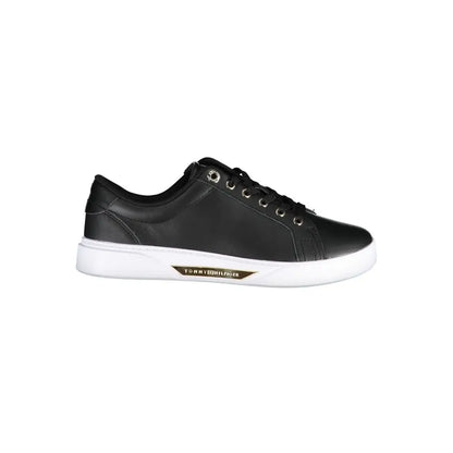 Tommy Hilfiger Black Leather Women Sneakers - Sneakers
