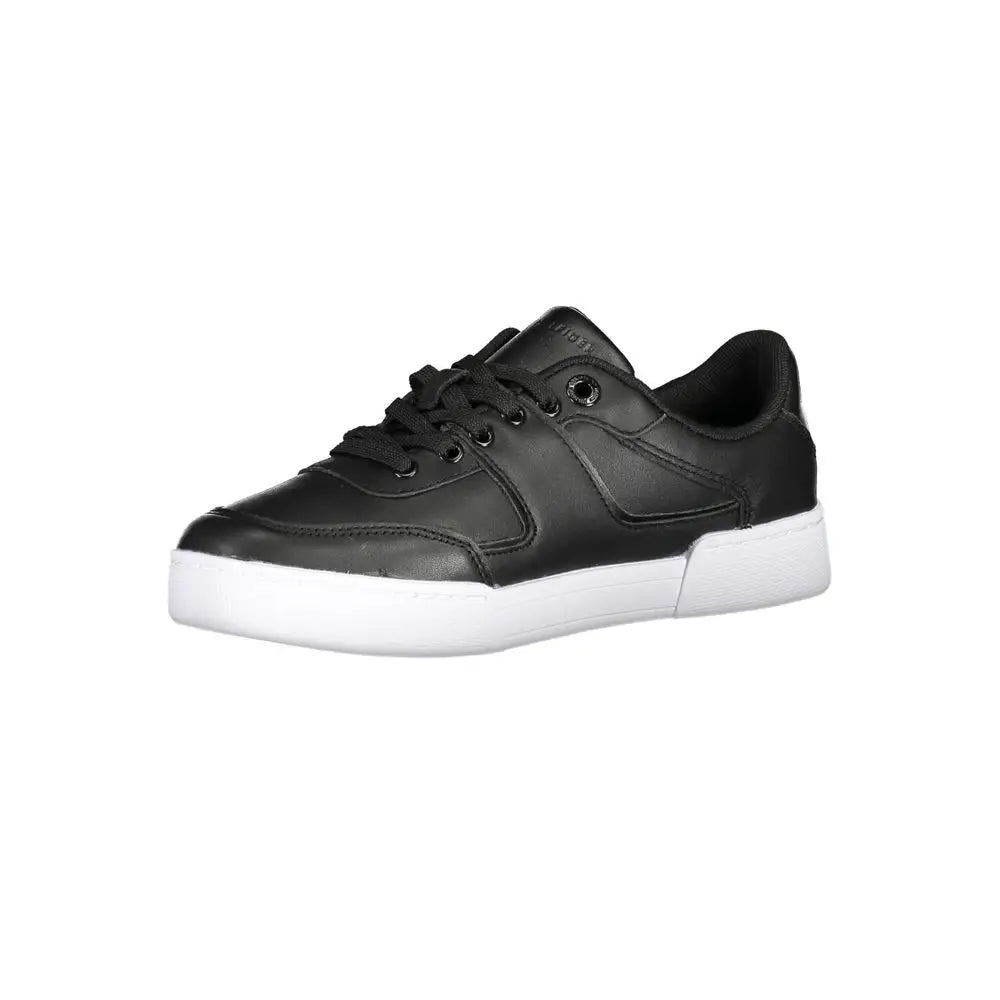 Tommy Hilfiger Black Leather Women Sneakers - Sneakers