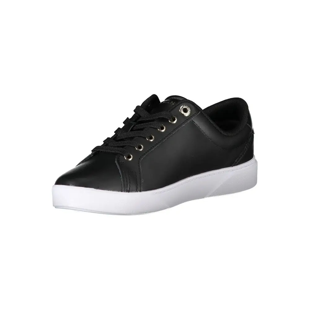 Tommy Hilfiger Black Leather Women Sneakers - Sneakers