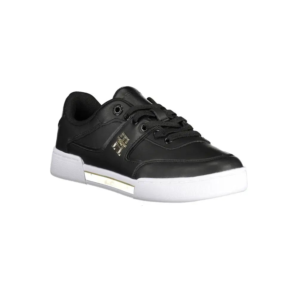 Tommy Hilfiger Black Leather Women Sneakers - Sneakers
