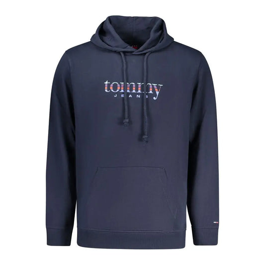 Tommy Hilfiger blå bomuld herrem hoodie i mørk marine med farverig logo