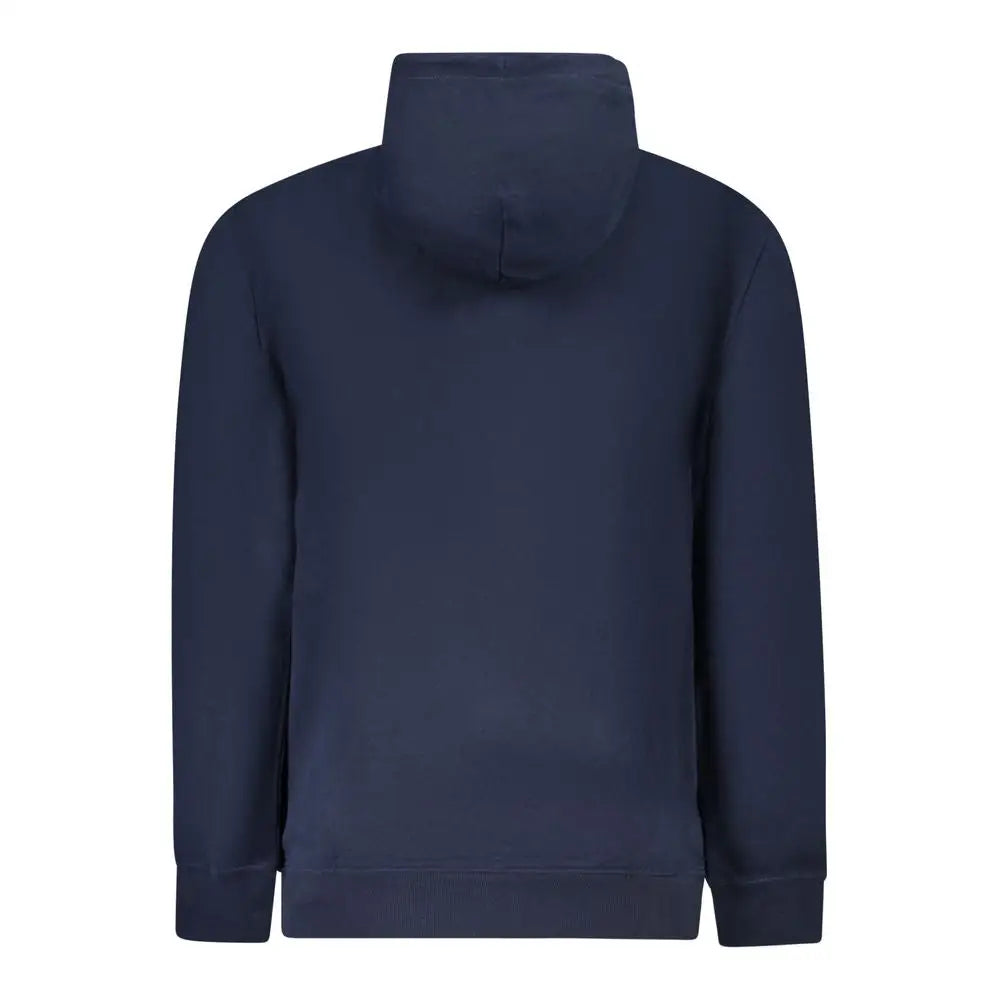 Tommy hilfiger blue cotton herresweater med navyblå hætte