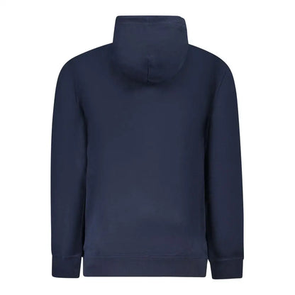 Tommy hilfiger blue cotton herresweater med navyblå hætte