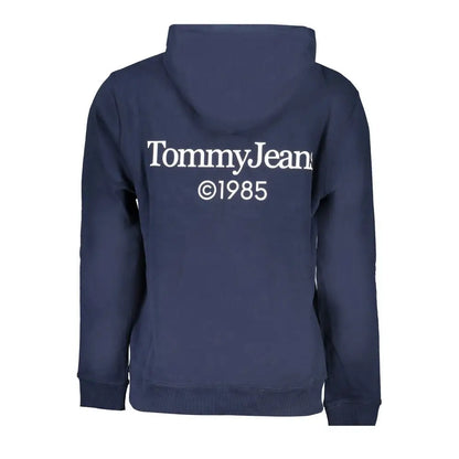 Tommy Hilfiger blue bomuldssweater med navyblå hætte og 1985-logo