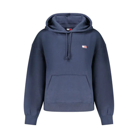 Tommy Hilfiger blå bomuldssweater med logo og snører, 100% originale brands