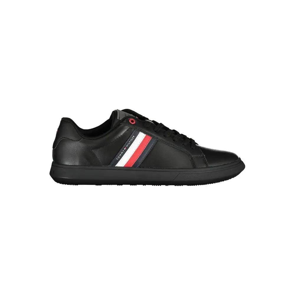 Tommy Hilfiger Chic Black Sneakers with Iconic Contrast Details - 40 - Sneakers