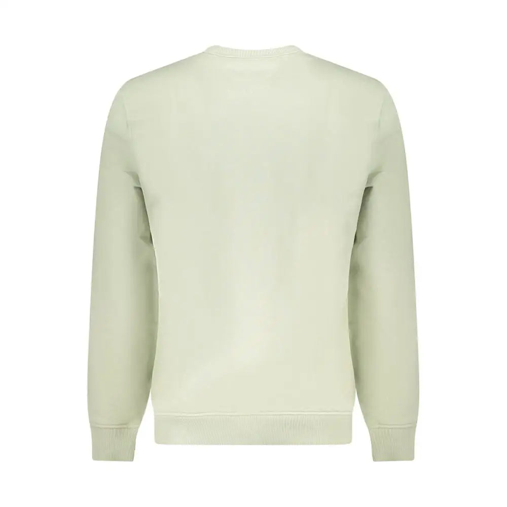 Tommy Hilfiger grøn bomuldssweater i blød, lys grøn farve med ribbet manchetter