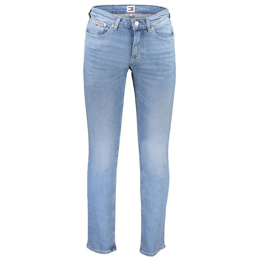 Tommy Hilfiger light blue slim fit jeans med logo på taljebånd