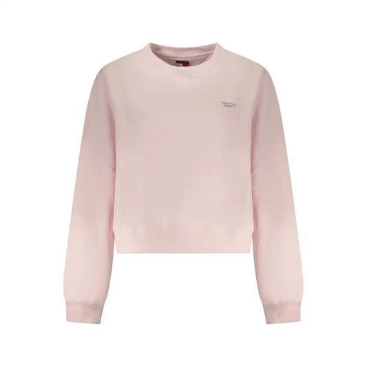 Tommy Hilfiger pink cotton sweatshirt med broderet logo