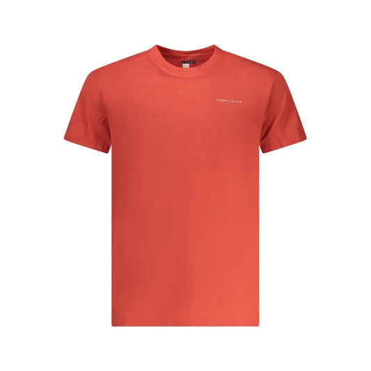 Tommy Hilfiger Rosso cotton herret-shirt i koralfarve med logo