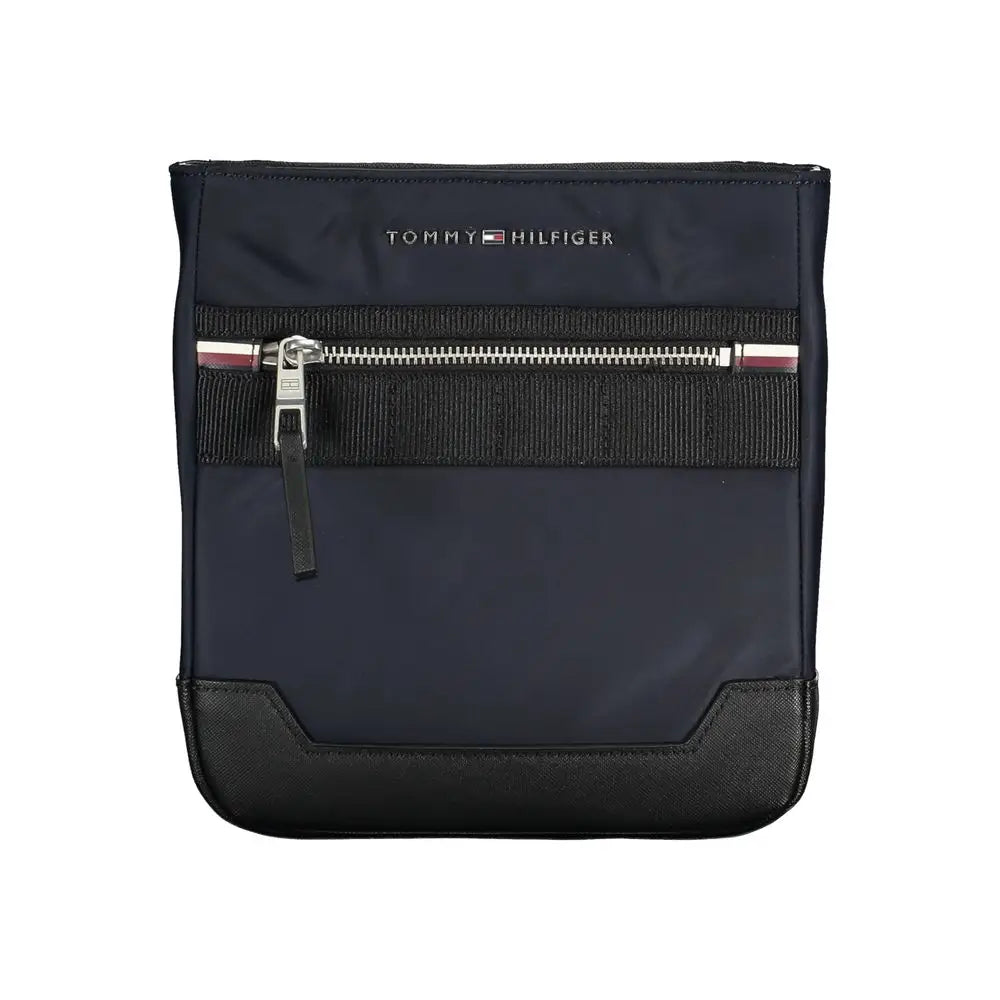 Tommy Hilfiger Sleek Blue Shoulder Bag with Contrasting Details - Skuldertasker