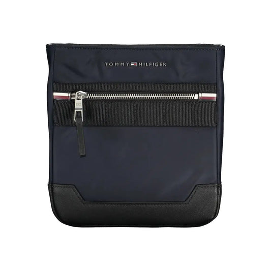 Tommy Hilfiger Sleek Blue Shoulder Bag with Contrasting Details - Skuldertasker