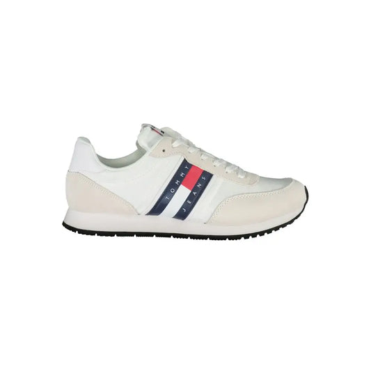 Tommy Hilfiger hvide sneakers med navy rød hvid stribet logo