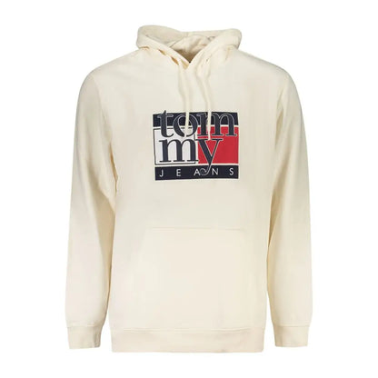 Tommy Hilfiger white cotton hoodie with bold logo on chest