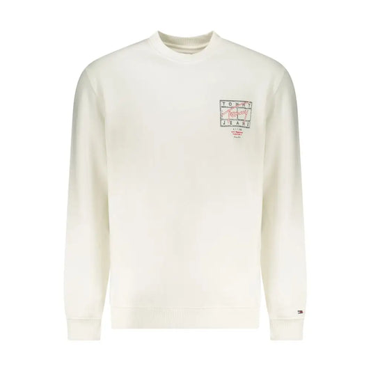 Tommy Hilfiger white cotton herresweatshirt i cremfarvet med logo