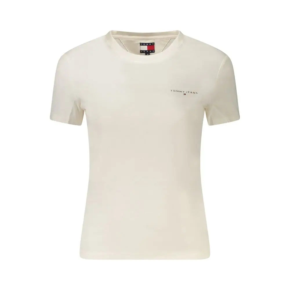 Tommy Hilfiger hvid bomulds t-shirt med broderet branding