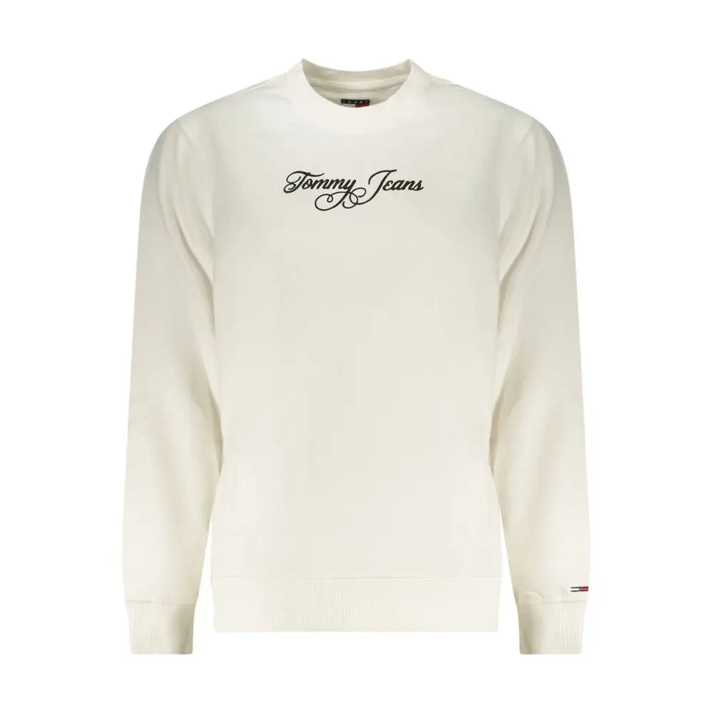 Tommy Hilfiger white cotton kvinders sweatshirt med sort logo