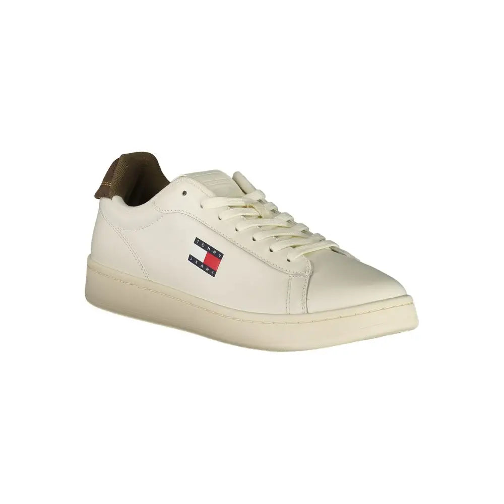 Tommy Hilfiger White Leather Men Sneakers - Sneakers