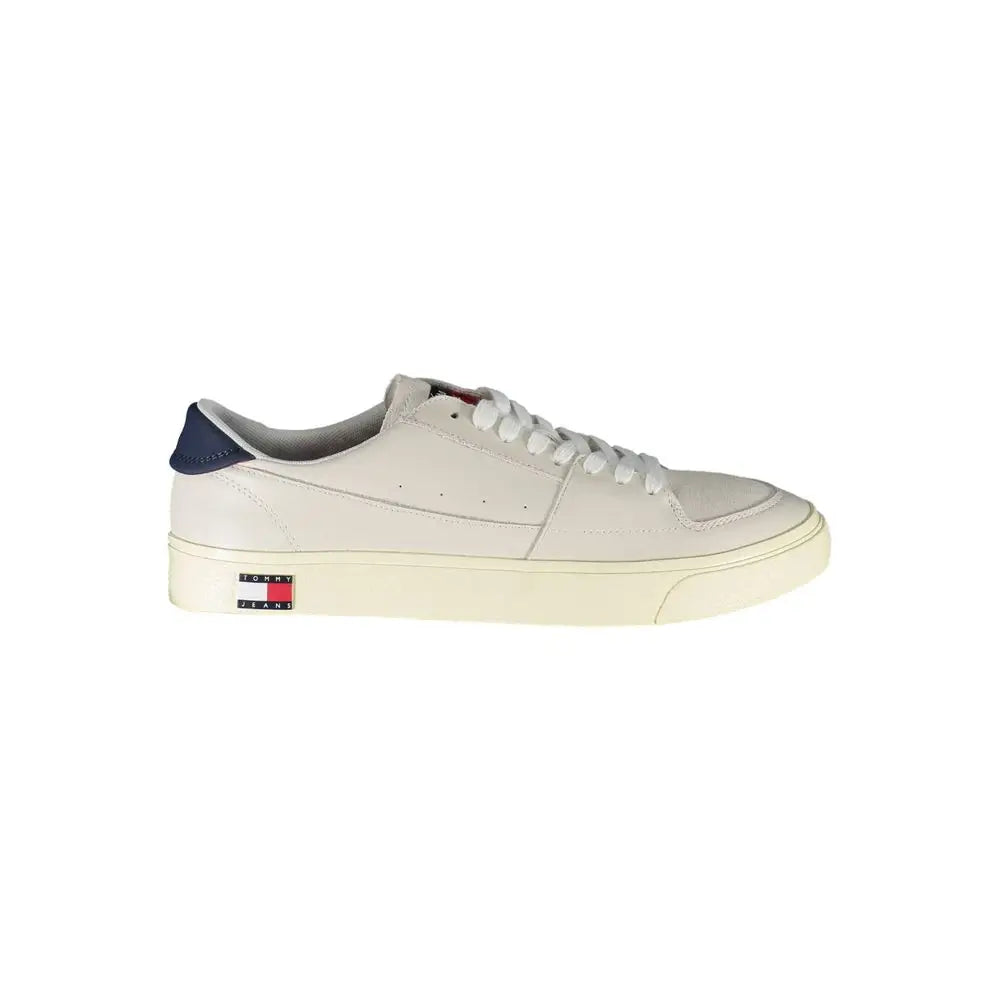 Tommy Hilfiger White Leather Men Sneakers - Sneakers