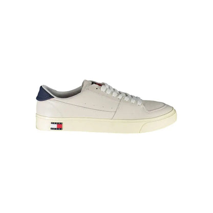 Tommy Hilfiger White Leather Men Sneakers - Sneakers