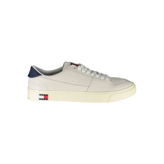 Tommy Hilfiger White Leather Men Sneakers - Sneakers