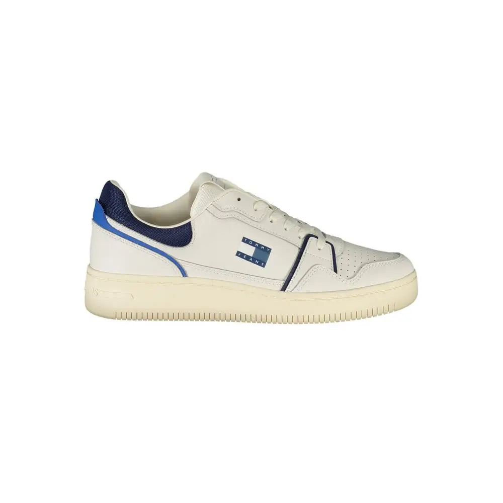 Tommy Hilfiger White Leather Men Sneakers - Sneakers