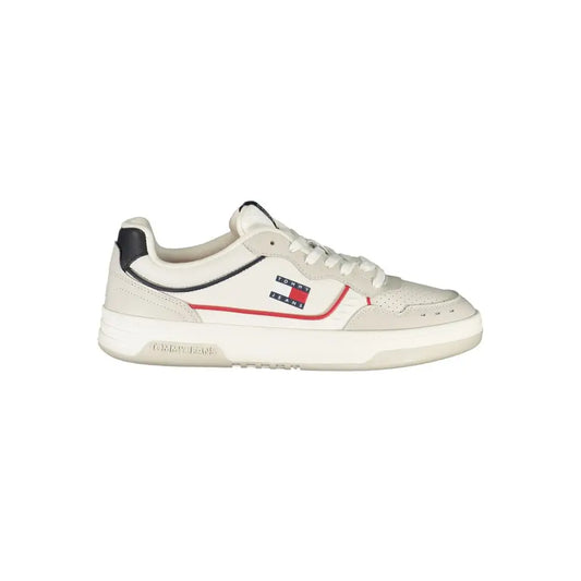 Tommy Hilfiger White Leather Men Sneakers - Sneakers