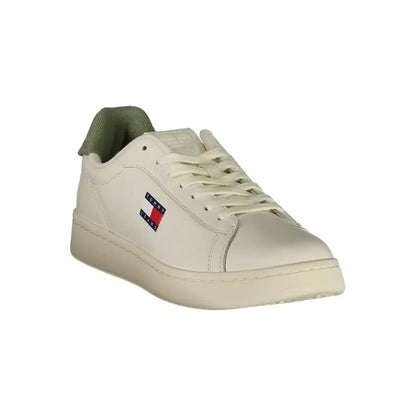 Tommy Hilfiger White Leather Men Sneakers - Sneakers