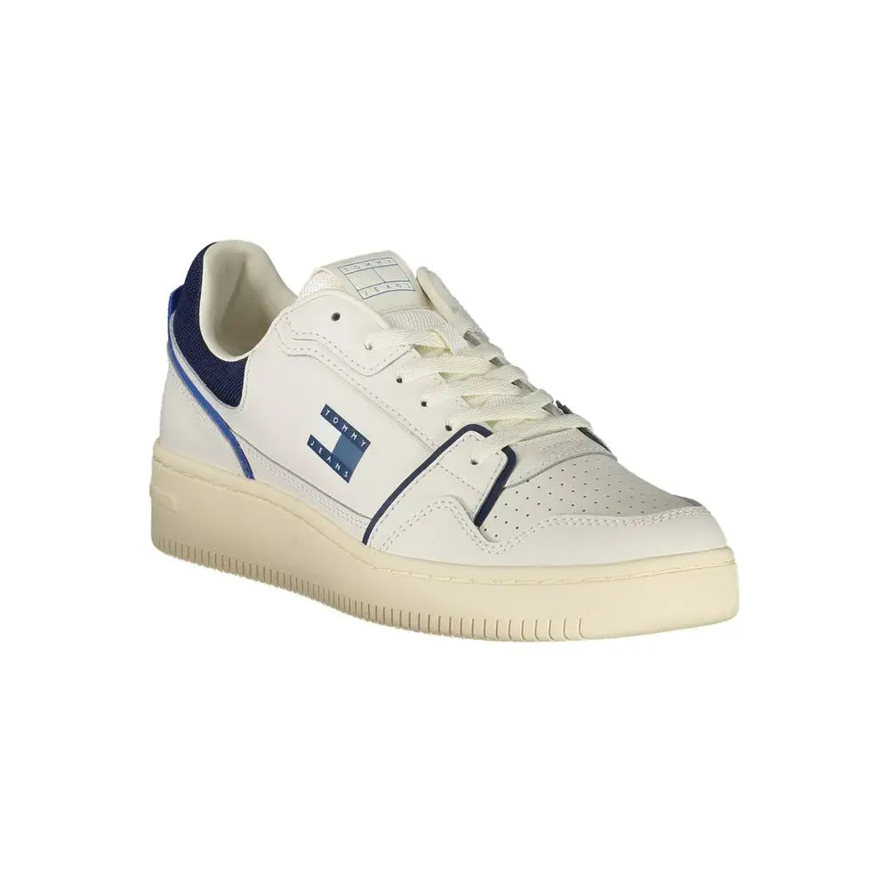Tommy Hilfiger White Leather Men Sneakers - Sneakers