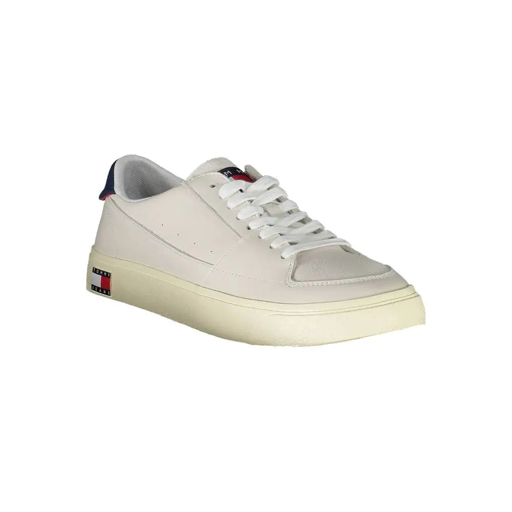Tommy Hilfiger White Leather Men Sneakers - Sneakers