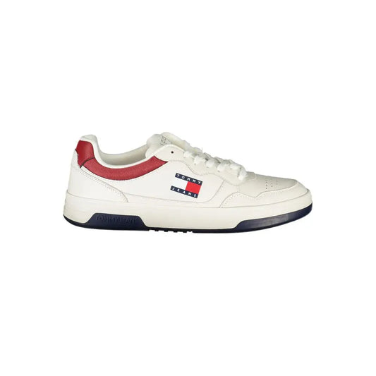 Tommy Hilfiger White Leather Men Sneakers - Sneakers