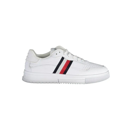 Tommy Hilfiger White Leather Men Sneakers - Sneakers