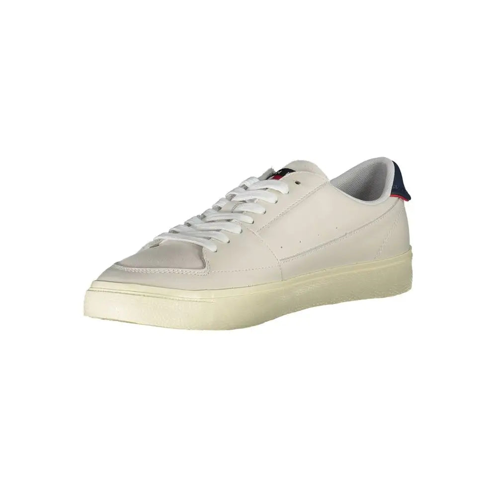 Tommy Hilfiger White Leather Men Sneakers - Sneakers