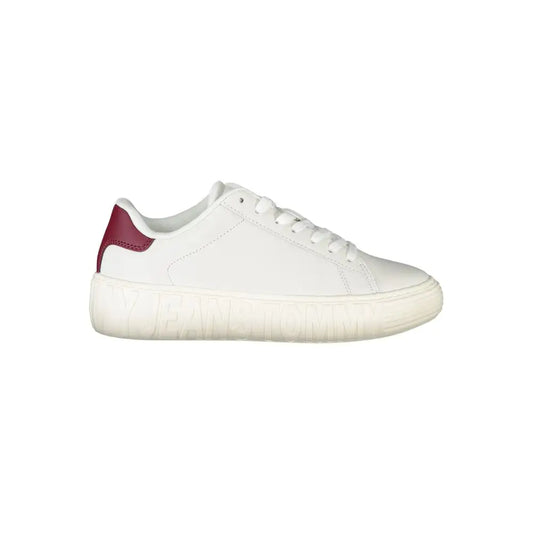 Tommy Hilfiger White Leather Women Sneakers - Sneakers