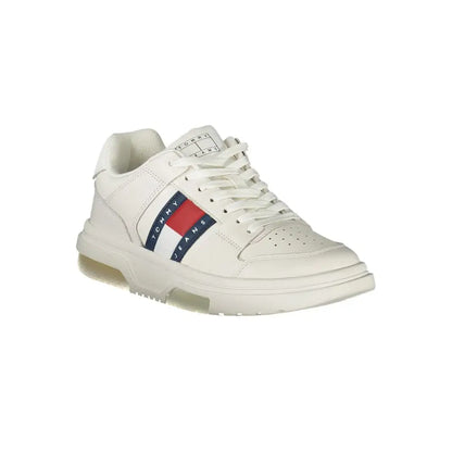 Tommy Hilfiger white læder sneakers med klassisk stribet logo