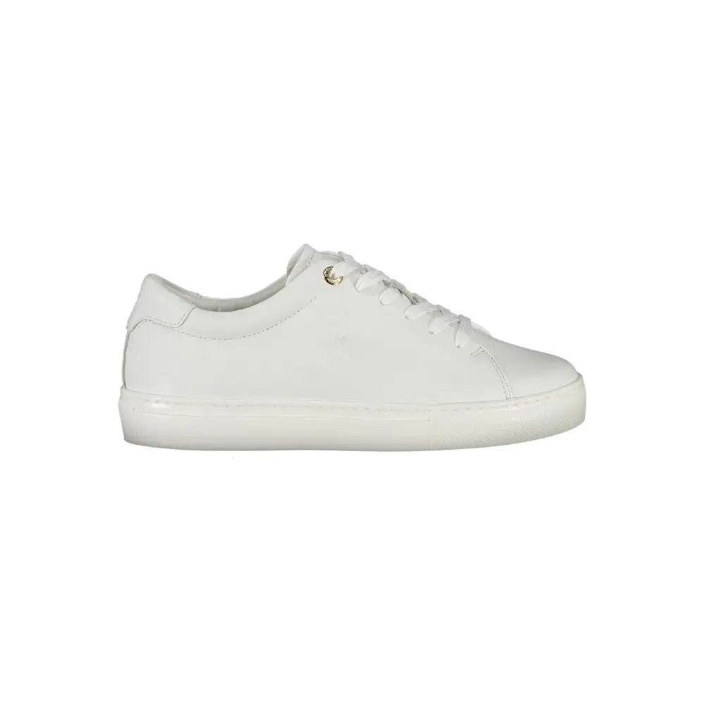 Tommy Hilfiger White Leather Women Sneakers - Sneakers