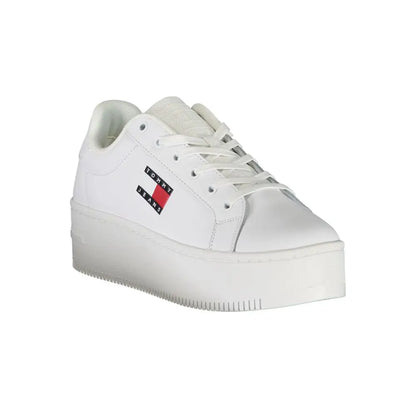 Tommy Hilfiger hvide polyester sneakers med logo