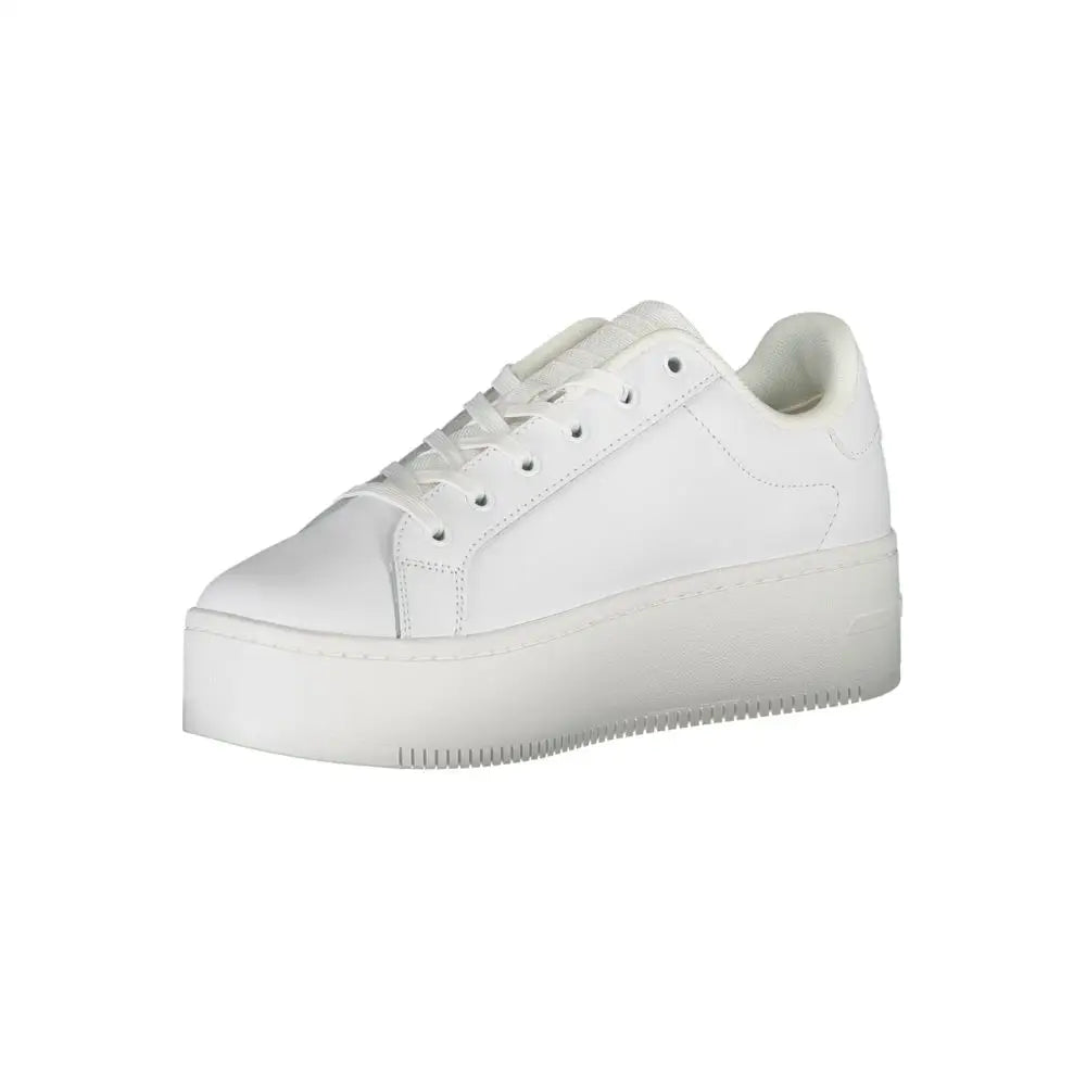 Tommy Hilfiger hvide polyester sneakers med minimalistisk design