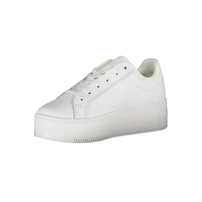 Tommy Hilfiger hvide polyester sneakers med minimalistisk design