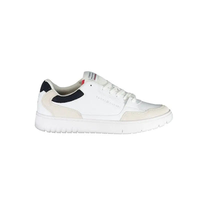 Tommy Hilfiger white herresneakers i polyethylene med navy og røde accenter