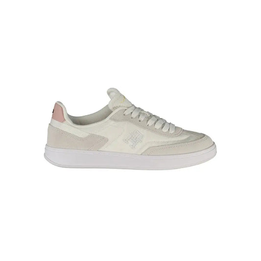 Tommy Hilfiger white polyethylene kvinders sneakers i hvid og lys pink