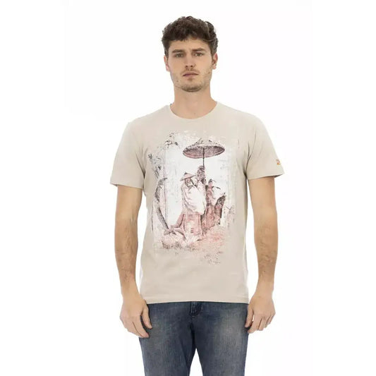 Trussardi Action Beige Cotton Men T-Shirt