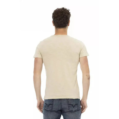 Trussardi Action Beige Cotton Men T-Shirt