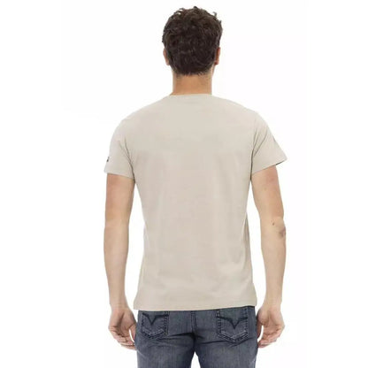 Trussardi Action Beige Cotton Men T-Shirt