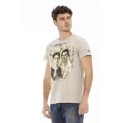 Trussardi Action Beige Cotton Men T-Shirt