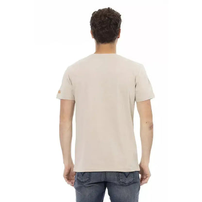 Trussardi Action Beige Cotton Men T-Shirt