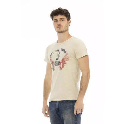 Trussardi Action Beige Cotton Men T-Shirt