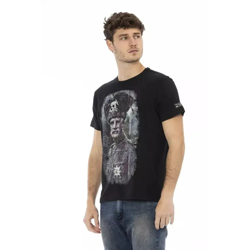 Trussardi Action Black Cotton Men T-Shirt