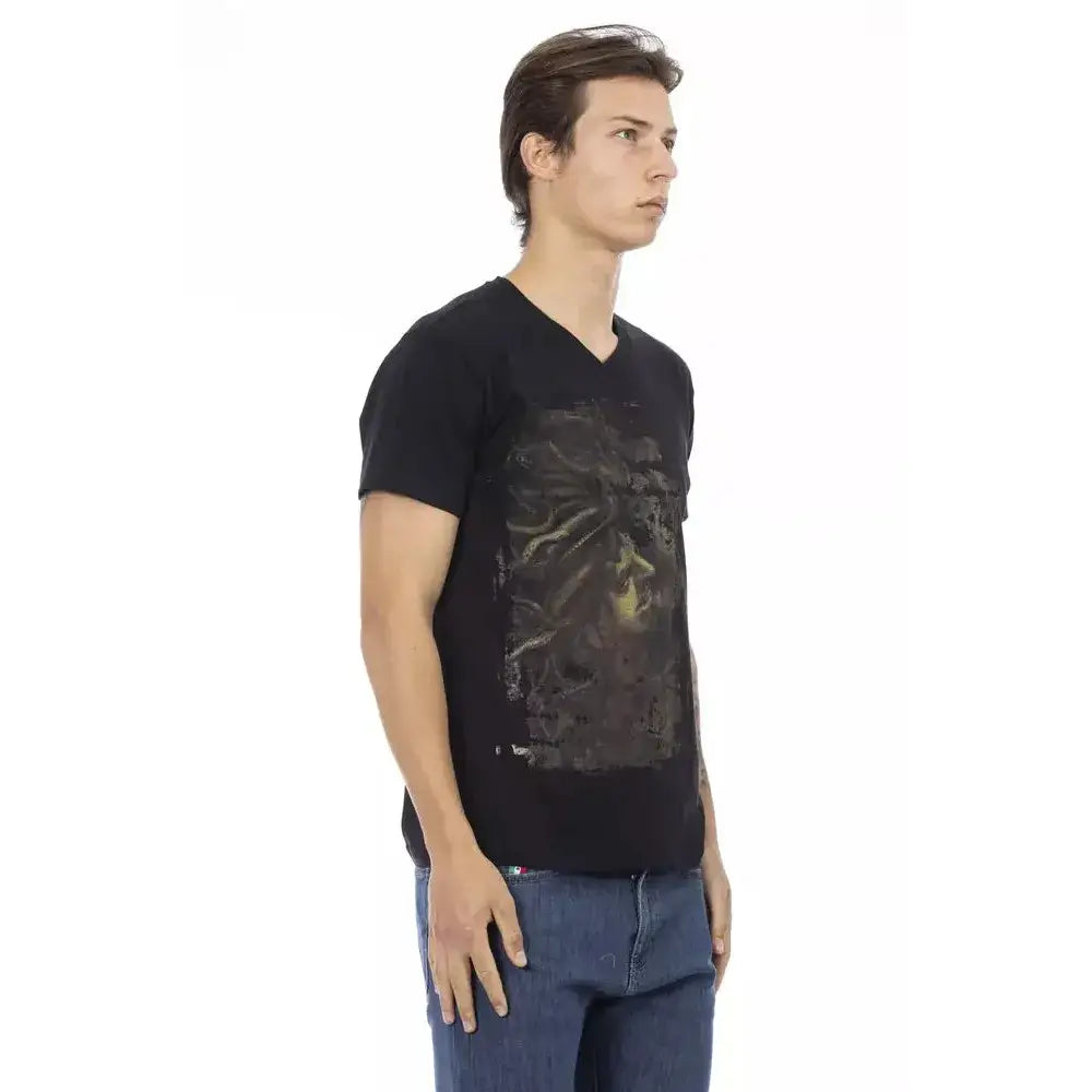 Trussardi Action Black Cotton Men T-Shirt
