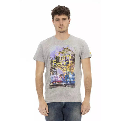Trussardi Action Gray Cotton Men T-Shirt